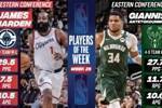 🔥周最佳：哈登场均29.5+7.5+10.5&4-0 字母哥场均27分三双&4-0